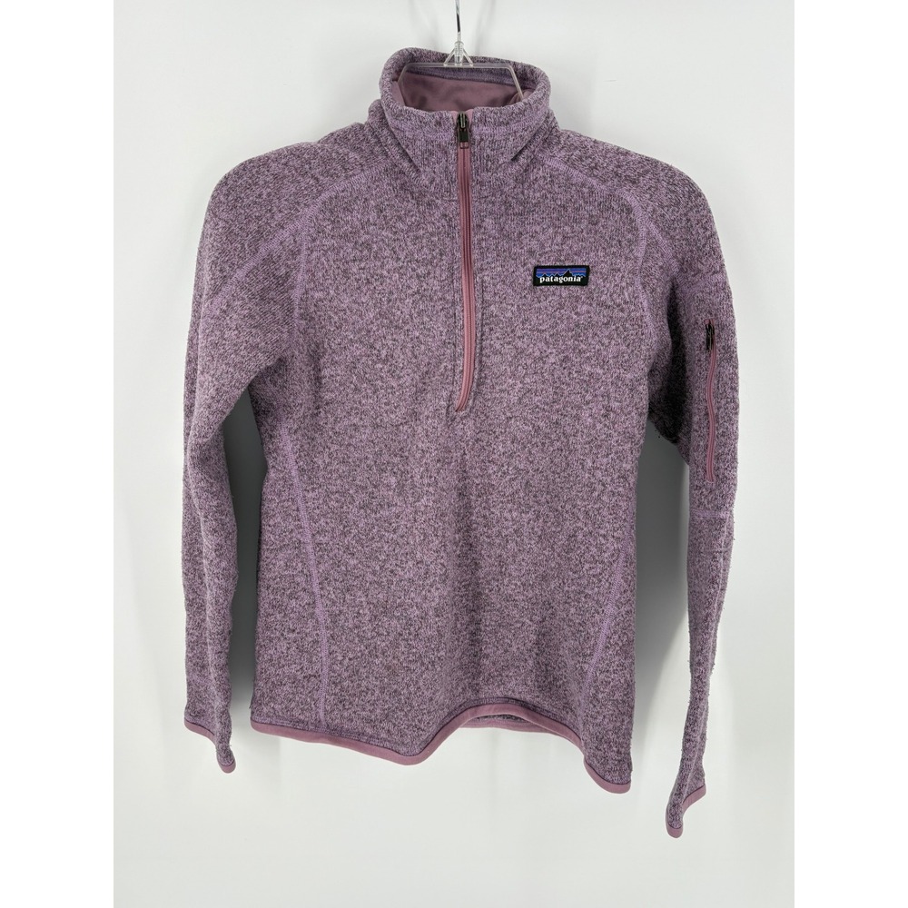 Patagonia Better Sweater 1/4 Zip Women's Small Purple Heather Fleece Jacket *